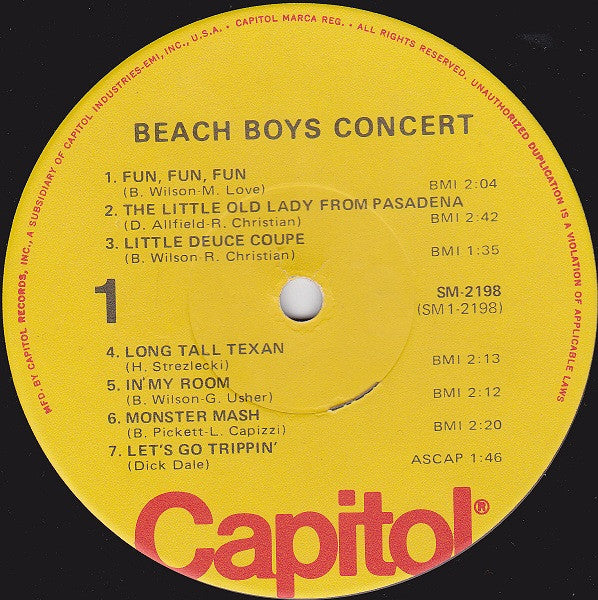 Beach Boys* : Concert (LP, Album, RE, Jac)