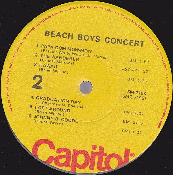 Beach Boys* : Concert (LP, Album, RE, Jac)