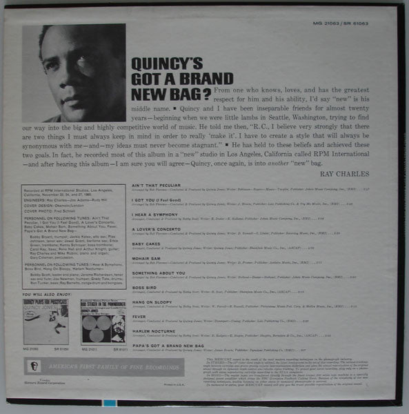 Quincy Jones And His Orchestra : Quincy's Got A Brand New Bag (LP, Album, Mono)