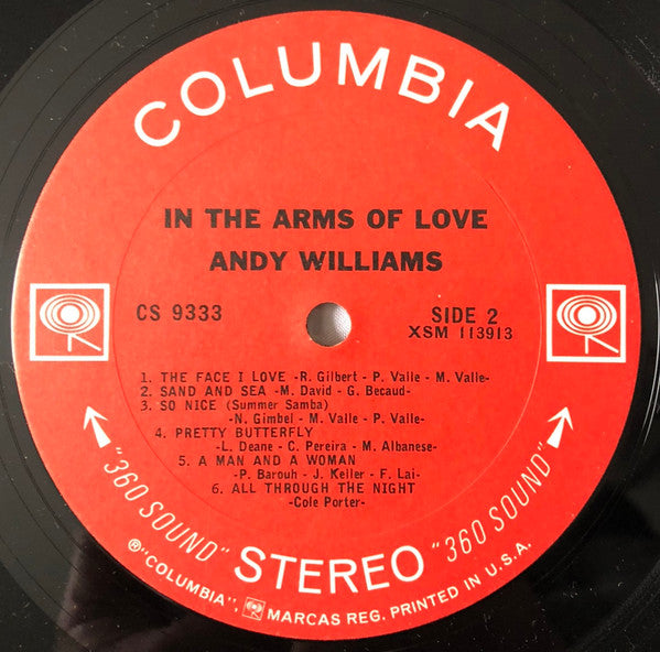 Andy Williams : In The Arms Of Love (LP, Album, Pit)