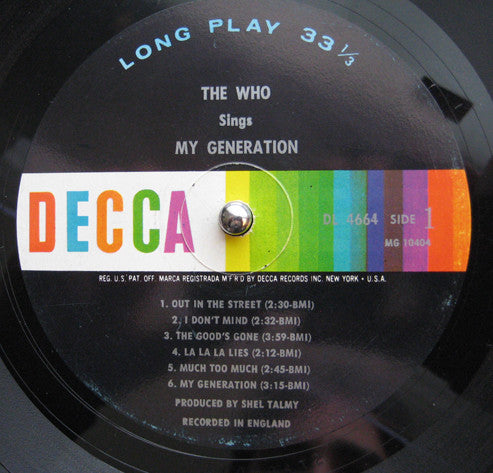 The Who : The Who Sings My Generation (LP, Album, Mono)