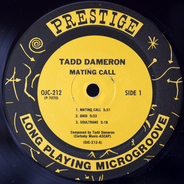 Tadd Dameron With John Coltrane : Mating Call (LP, Album, RE)