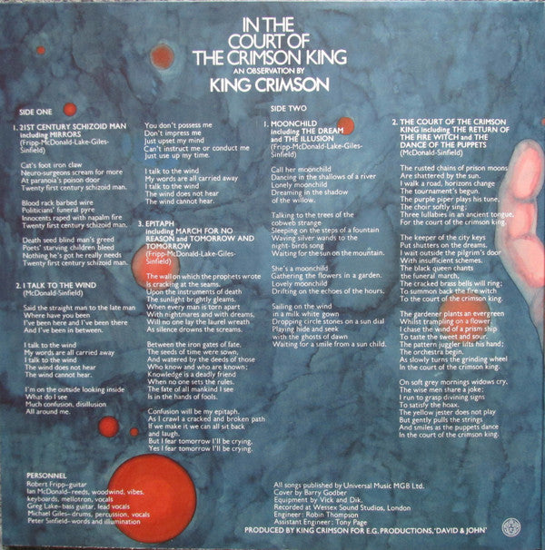 King Crimson : In The Court Of The Crimson King (An Observation By King Crimson) (LP, Album, RE, 200)