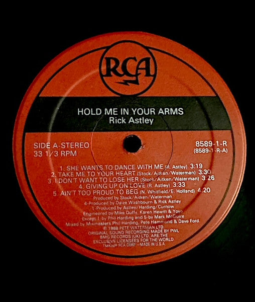 Rick Astley : Hold Me In Your Arms (LP)