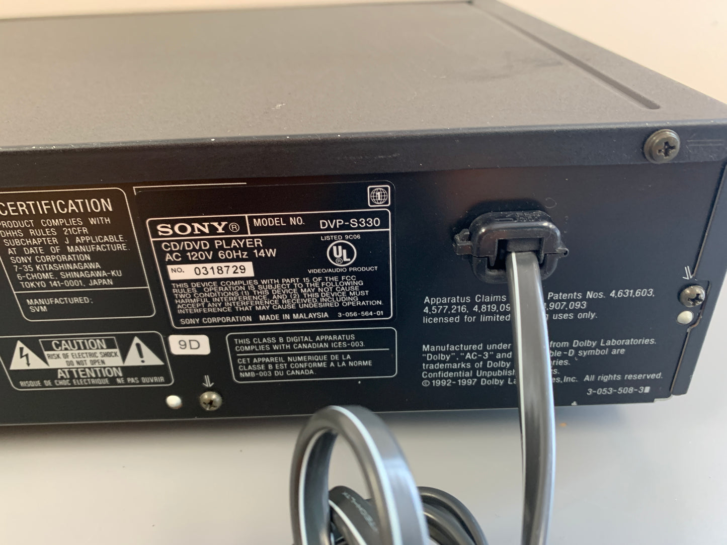 Sony DVP-S330 DVD Player