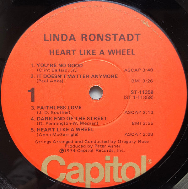 Linda Ronstadt : Heart Like A Wheel (LP, Album, Win)