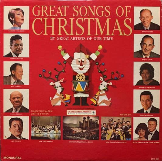 Various : The Great Songs Of Christmas (By Great Artists Of Our Time) (LP, Comp, Mono, Ltd, Pit)