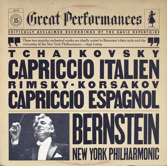 Tchaikovsky*, Rimsky-Korsakov*, Bernstein*, New York Philharmonic : Capriccio Italien  / Capriccio Espagnol (LP, Comp)