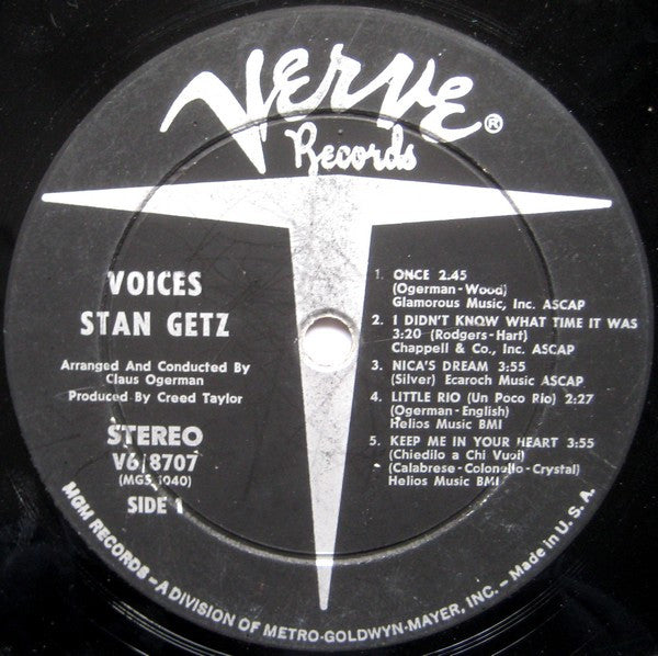 Stan Getz : Voices (LP, Album, gat)