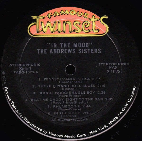 The Andrews Sisters : In The Mood (2xLP, Comp, Mon)