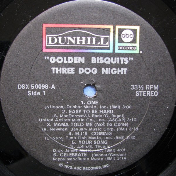 Three Dog Night : Golden Bisquits (LP, Comp, RP, Tru)