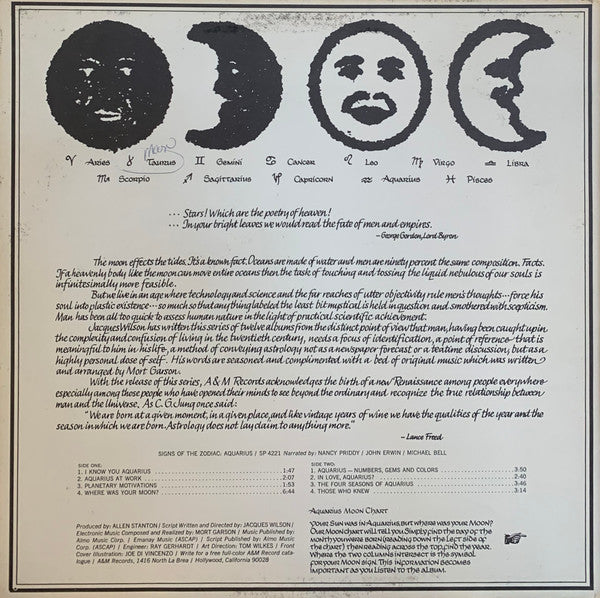 Signs Of The Zodiac : Aquarius (LP, Album)