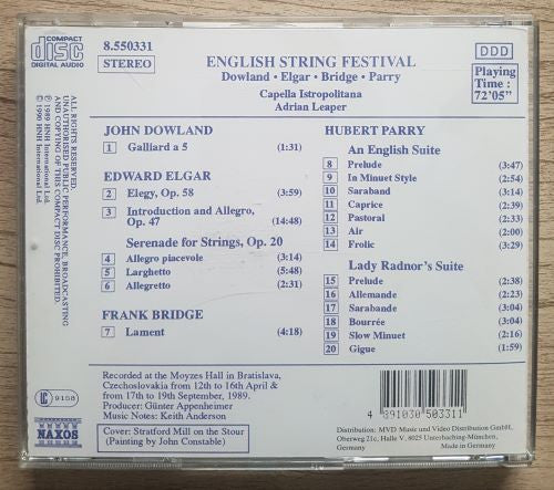 Dowland*, Elgar*, Bridge*, Parry* : English String Festival (CD, Album, Comp)