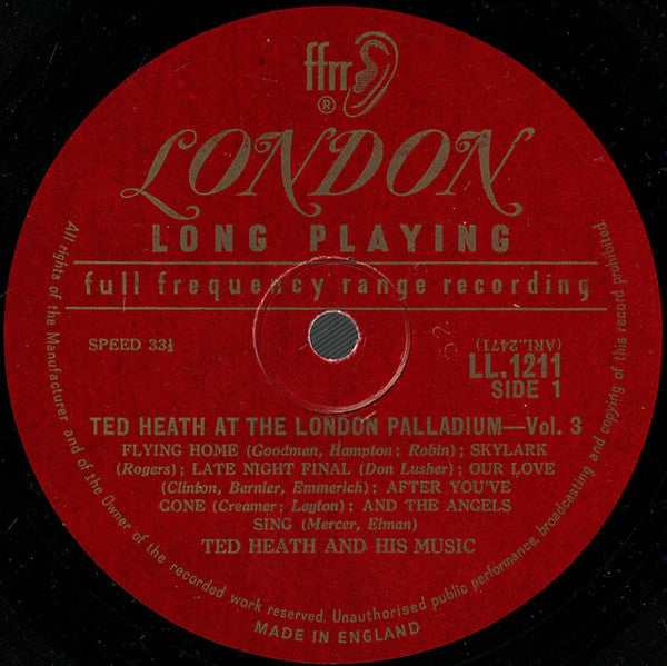 Ted Heath And His Music : Ted Heath At The London Palladium Volume 3 (LP, Album)