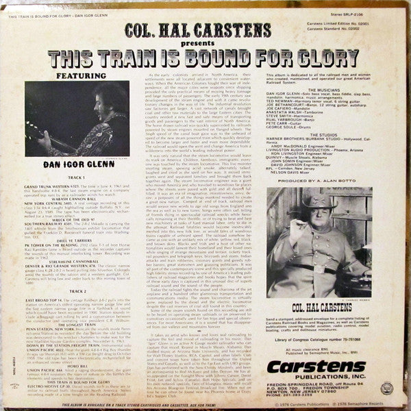 Dan Igor Glenn* : Col. Hal Carstens Presents This Train Is Bound For Glory Featuring Dan Igor Glenn (LP, Album)