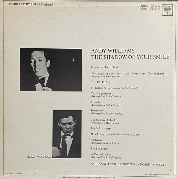 Andy Williams : The Shadow Of Your Smile (LP, Album, Pit)