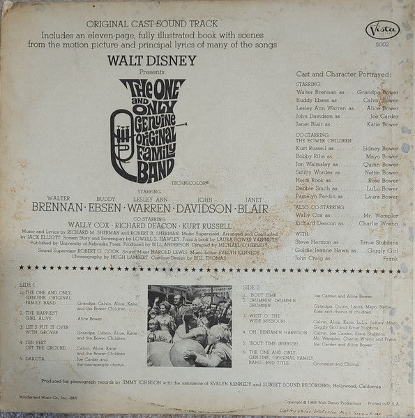 Richard M. Sherman & Robert B. Sherman Arranged And Conducted By Jack Elliott : Walt Disney Presents The One And Only, Genuine, Original Family Band (Original Cast Sound Track) (LP, Album, Gat)