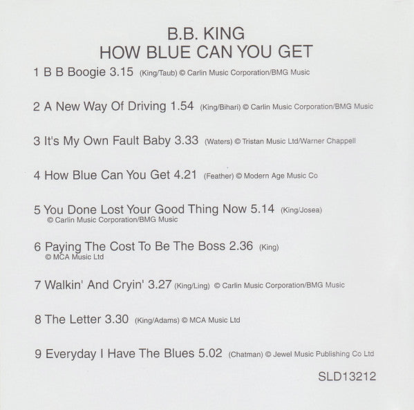 B.B. King : How Blue Can You Get (CD, Comp, RE, RM)