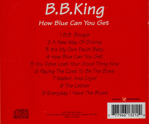 B.B. King : How Blue Can You Get (CD, Comp, RE, RM)