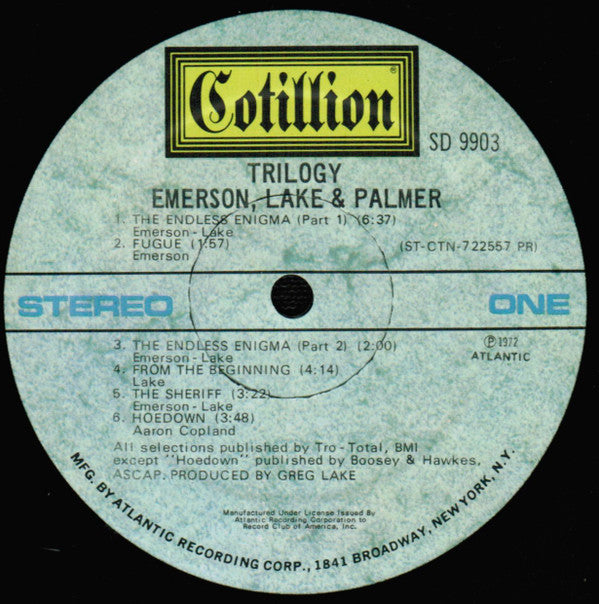 Emerson, Lake & Palmer : Trilogy (LP, Album, Club, Rec)