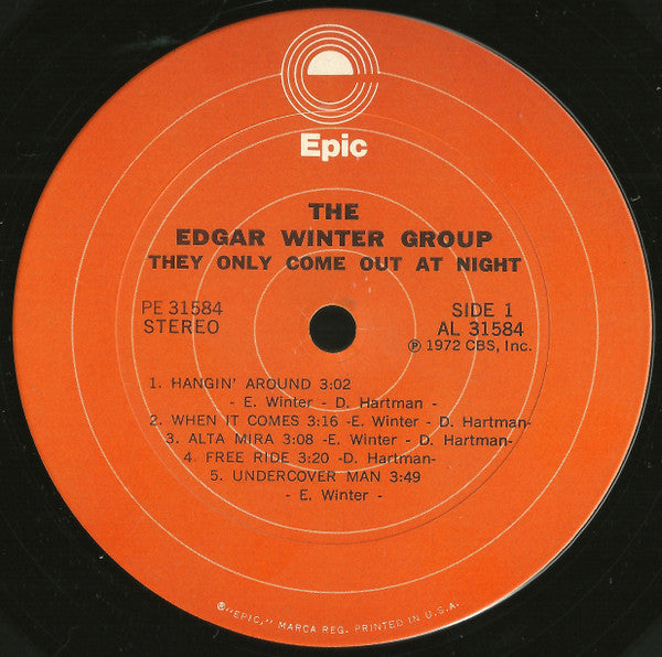 The Edgar Winter Group : They Only Come Out At Night (LP, Album)