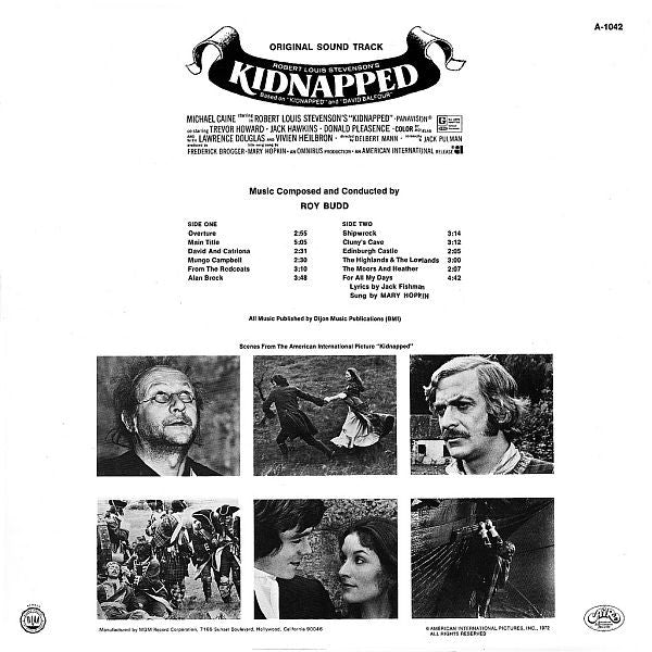 Roy Budd : Kidnapped (Original Motion Picture Soundtrack) (LP, Album)