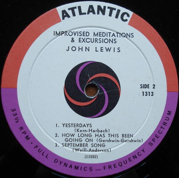 John Lewis (2) : Improvised Meditations & Excursions (LP, Album, Mono)