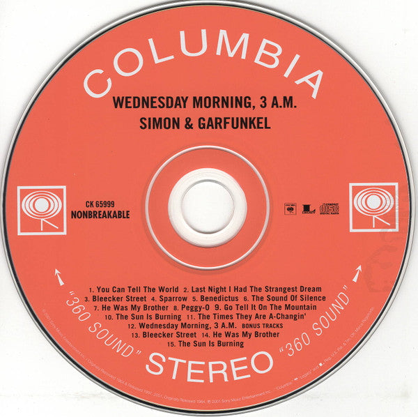 Simon & Garfunkel : Wednesday Morning, 3 A.M. (CD, Album, RE)