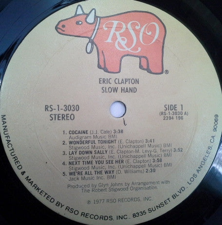 Eric Clapton : Slowhand (LP, Album, RE, Gat)