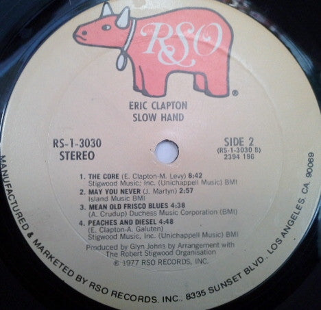 Eric Clapton : Slowhand (LP, Album, RE, Gat)