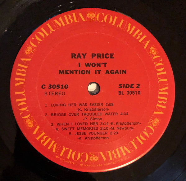 Ray Price : I Won't Mention It Again (LP, Album)