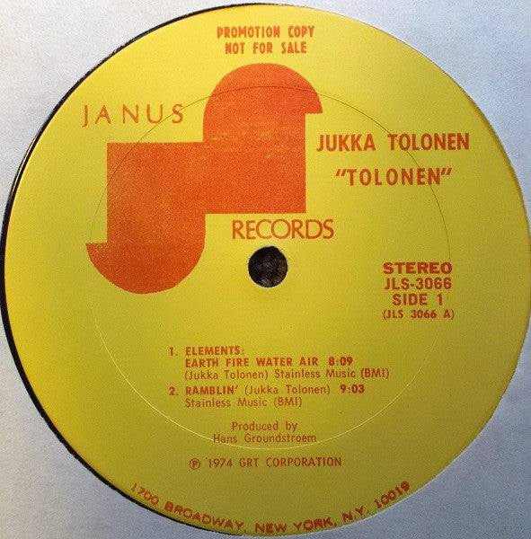 Jukka Tolonen : Tolonen! (LP, Album, Promo)