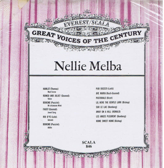 Nellie Melba : Sings (Great Voices Of The Century) (LP, Comp)