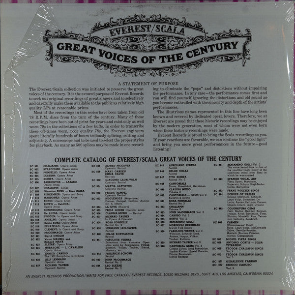 Nellie Melba : Sings (Great Voices Of The Century) (LP, Comp)