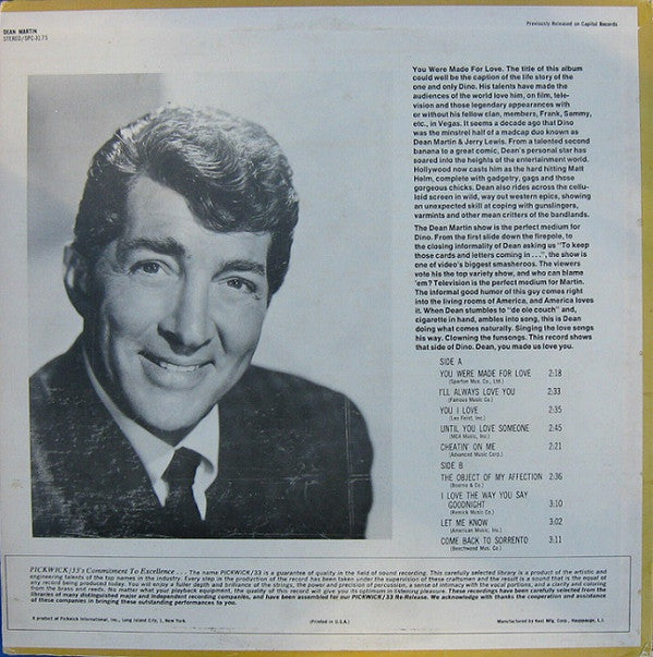 Dean Martin : You Were Made For Love (LP, Comp)