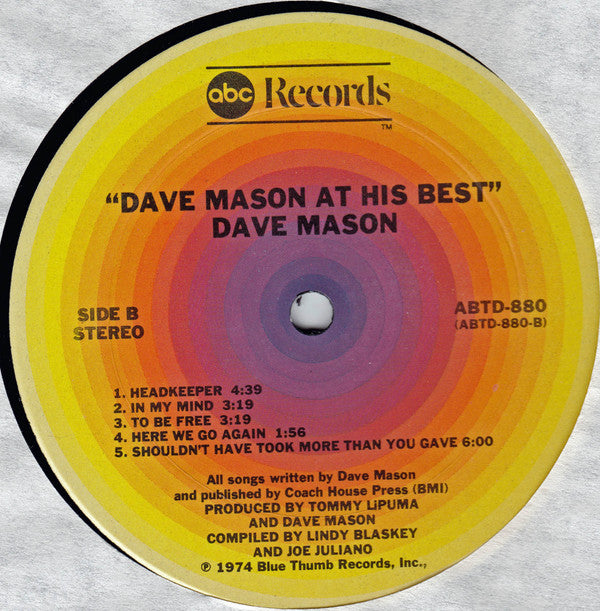 Dave Mason : Dave Mason At His Best (LP, Comp)