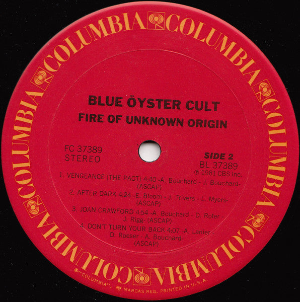 Blue Öyster Cult : Fire Of Unknown Origin (LP, Album)