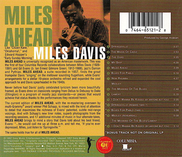 Miles Davis + 19, Gil Evans : Miles Ahead (CD, Album, RE, RM, Son)