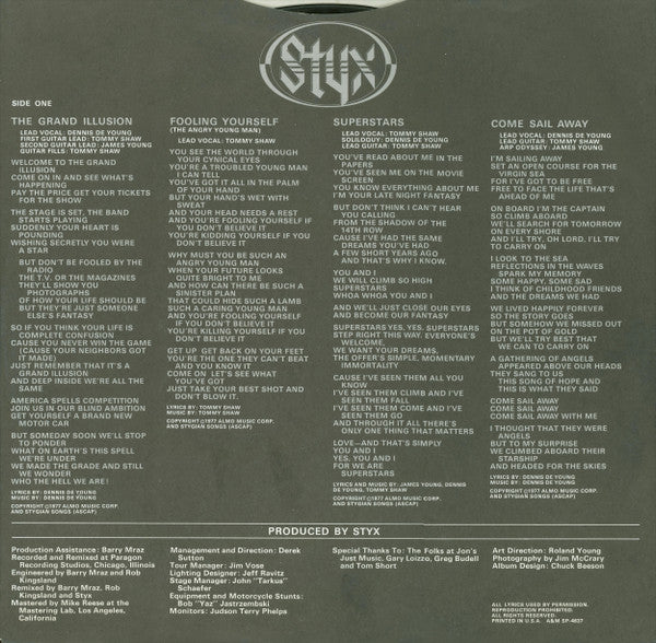 Styx : The Grand Illusion (LP, Album, Club, RE)