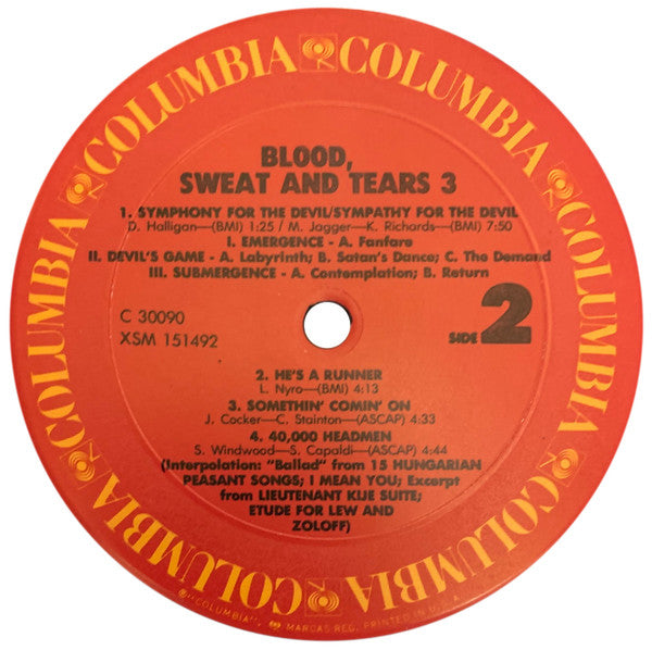 Blood, Sweat & Tears* : Blood, Sweat And Tears 3 (LP, Album, RE)