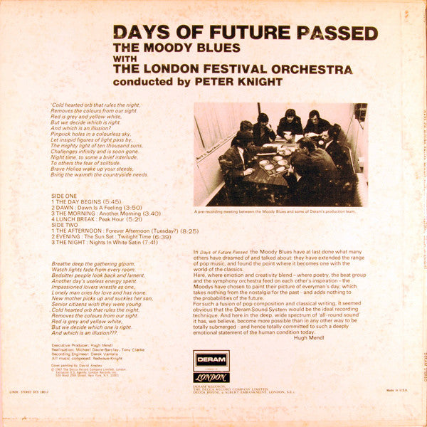 The Moody Blues : Days Of Future Passed (LP, Album, PH )