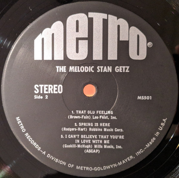 Stan Getz : The Melodic Stan Getz (LP, Comp, MGM)