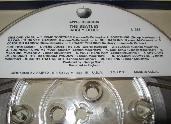 The Beatles : Abbey Road (Reel, 4tr Stereo, 7" Reel, Album)