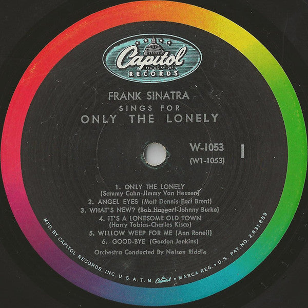 Frank Sinatra : Frank Sinatra Sings For Only The Lonely (LP, Album, Mono, RE)