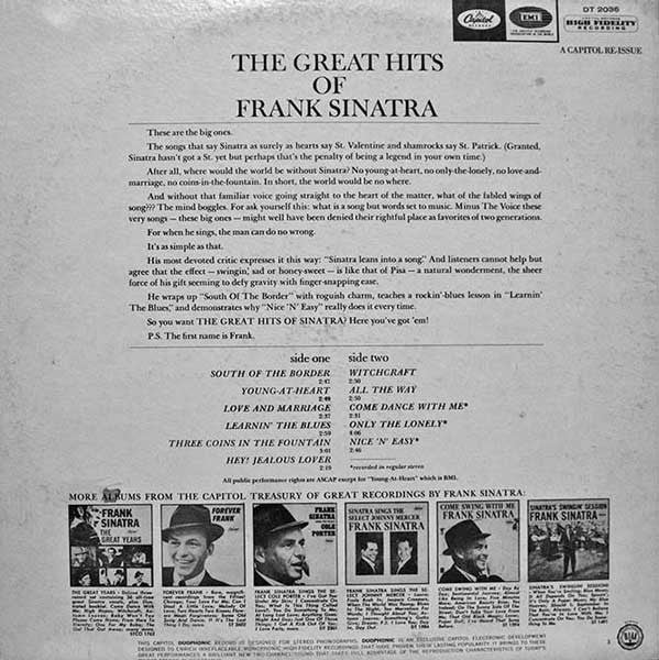 Frank Sinatra : The Great Hits Of (LP, Comp, RE, Duo)