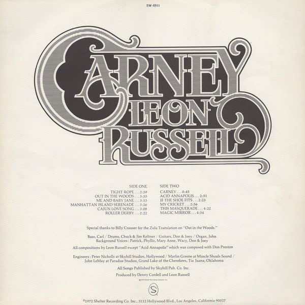 Leon Russell : Carney (LP, Album, Win)