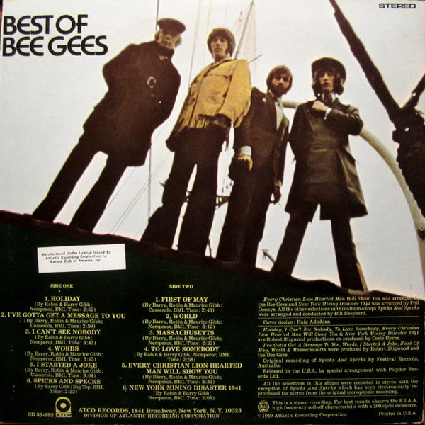 Bee Gees : Best Of Bee Gees (LP, Comp, Club, PR )