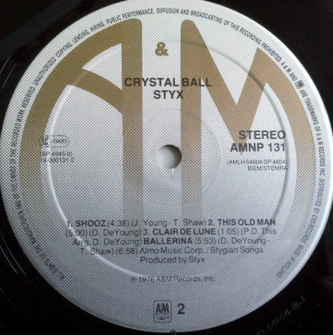 Styx : Crystal Ball (LP, Album, RE)