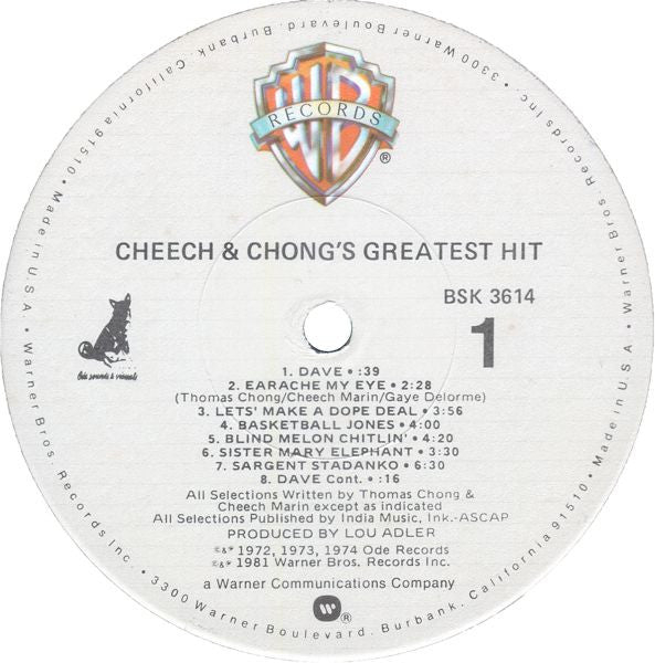 Cheech & Chong : Cheech & Chong's Greatest Hit (LP, Comp)