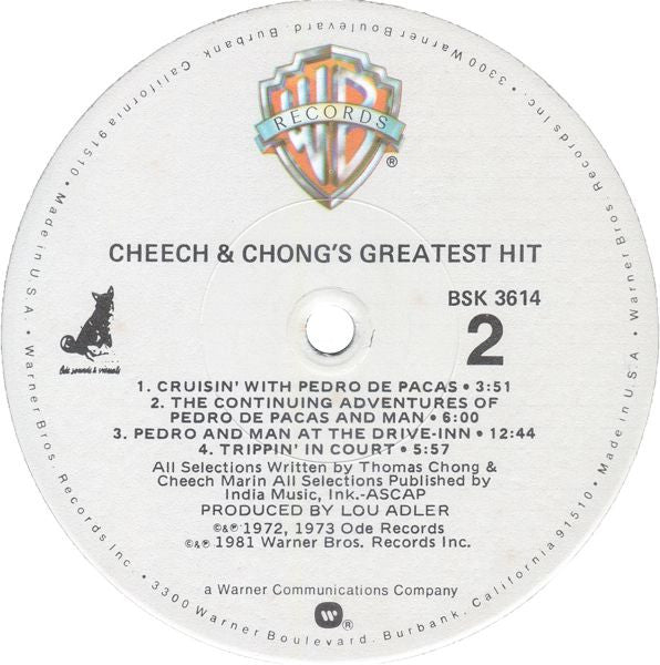 Cheech & Chong : Cheech & Chong's Greatest Hit (LP, Comp)